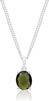 Authentic Moldavite Necklace, Moldavite Pendant, Crystal Necklace, 24K Silver moldavite, Genuine Green Moldavite Crystal Stone Locket, Energy Necklace for heart chakra 5 MM